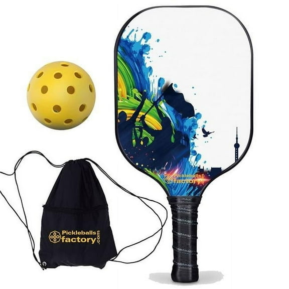 Pickleball Factory PB00037-9-G Best Pickleball Paddle - Cheers Cool Pickleball Paddles, Pickle Ball Paddles & Balls Competitive Pickleball, Glassfiber Graphite