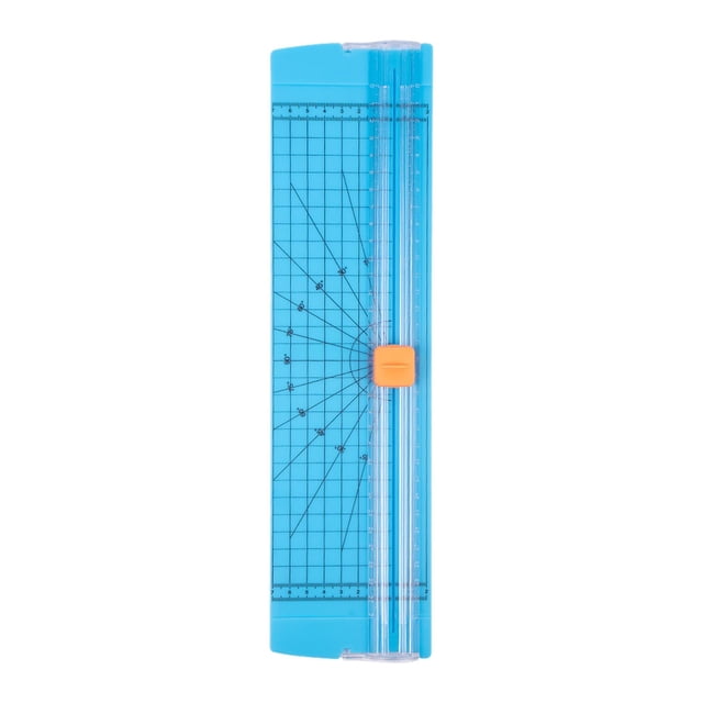 Abbracc Mini Paper Cutter Photo Trimmer Decorative Ruler Hand Account Lightweight DIY Blue