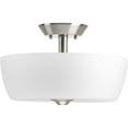 thumbnail image 7 of Progress Lighting, Leap Collection, 2-Light Semi-Flush, Brushed Nickel, Etched Glass Shade, 7 of 7