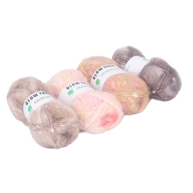 Hilo Brillante Suave Y Luminoso Para Tejer Ganchillo Para Manualidades, 4 Rollos De 152 Yardas Cada
