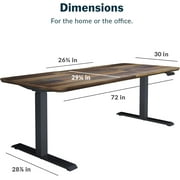 Vari 72” x 30 VariDesk Electric Height Adjustable Standing Desk Computer Table, Reclaimed Wood