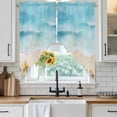 thumbnail image 6 of Blue Waves Swag Curtains for Kitchen/Bedroom/Living Room, Summer Beach Starfish Coastal Nautical Ocean Scalloped Curtains 63 Inch Long, Window Swag Topper Curtains Valances 2 Panels Set 36"x63", 6 of 8
