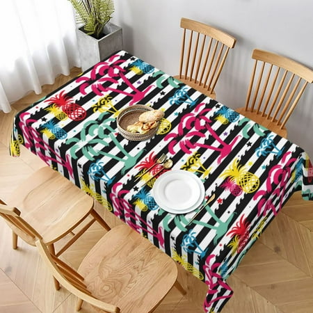 

Table Cloth Rectangle Table Trendy Colorful Pineapples Tablecloth 60 x 90 Inch Wrinkle Resistant Decorative Fabric Table Cover for Dining Party Indoor Outdoor