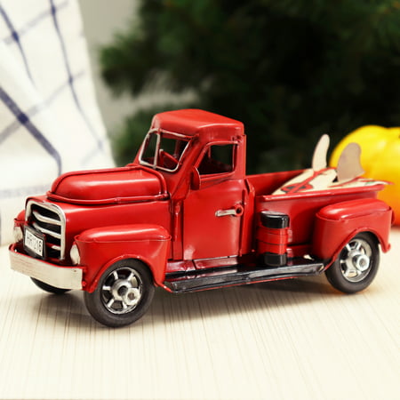 Metal Red Trucks Old Car Model Red Truck for Christmas ...