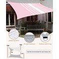 thumbnail image 6 of Outdoor Sun Shade Sail 14'x18', Pink White Stripe Patio Beach Shade Canopy Cloth Waterproof, Modern Rustic Vertical Striped TearResistant & UV Protection Sun Sail for Backyard Garden Deck, 6 of 9