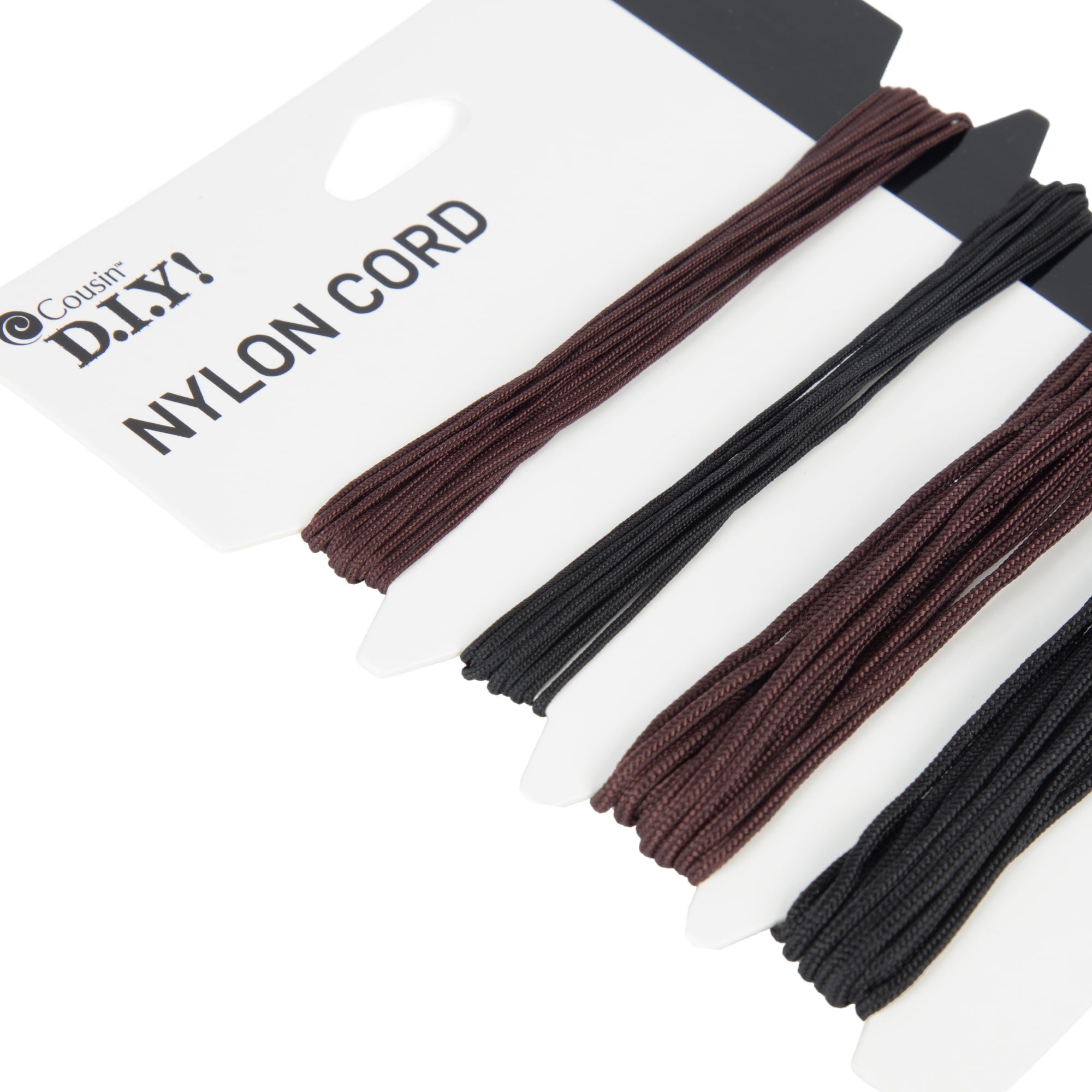 (2 pack) Cousin DIY Black & Brown Nylon Cord, Jewelry Stringing, 4 Piece Roll, 36 ft