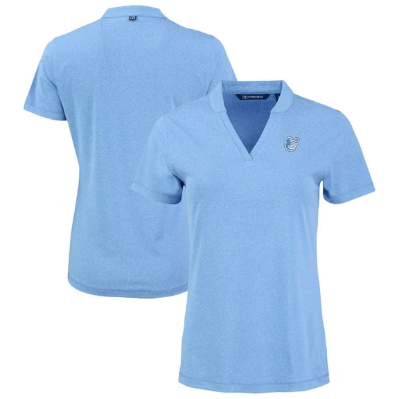 Women's Cutter & Buck Heather Powder Blue Baltimore Orioles Forge Heathered Stretch Blade Top