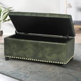 thumbnail image 5 of Joveco Leather Rectangular Storage Bench Ottoman Foot Rest Stool,Coffee Tables Footstool,Green, 5 of 5