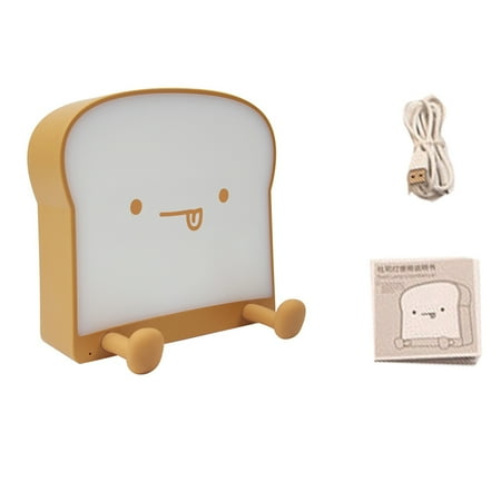 

Bedside USB Rechargeable Toast Bread Durable Night Light Room Decor 2 Side Lamp