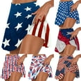 thumbnail image 2 of Utoimkio Clearance 4th of July Pleated Tennis Skirts for Women Summer High Waisted Athletic Stretchy Patriotic Shorts Indenpedence Day Lightweight Star Striped Print Sports Short Skirts, 2 of 6