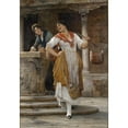 thumbnail image 2 of Eugen von Blaas 14x18 Black Ornate Wood Framed Double Matted Museum Art Print Titled - The Water Carrier (1887), 2 of 5