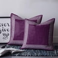 thumbnail image 2 of Dark Purple Geometric 14x14 Pillow Covers Set of 2, White Greek Key Design Burlap Modern Art Throw Pillow Covers Decorative Couch Cushion Case, Microfiber Square Pillowcases for Bedroom Living Room, 2 of 7