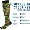 thumbnail image 4 of FREEAMG 1 Pair Military Green Camo Compression Socks 20-30mmHg Knee High Women Socks Tube Athletic Stockings for Men Sport Soccer Running Cycling Medical Nurse Winter Travel, 4 of 7