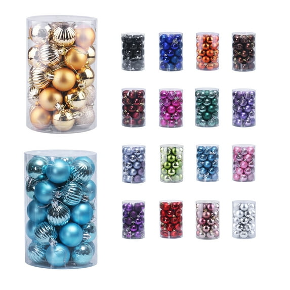 D-GROEE Christmas Balls Ornaments for Xmas Tree, 34PCS Plastic Shatterproof Baubles Colored and Glitter Christmas Party Decoration
