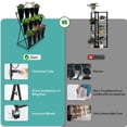 thumbnail image 2 of Black Flower Display Stand with 12Pcs Buckets, 3-Layer Metal Display Stand Decorative Flower Display Stand with Wheels Indoor Outdoor Mobility Flower Cart Ladder Shelf for Florist Patio, Balconies, 2 of 25