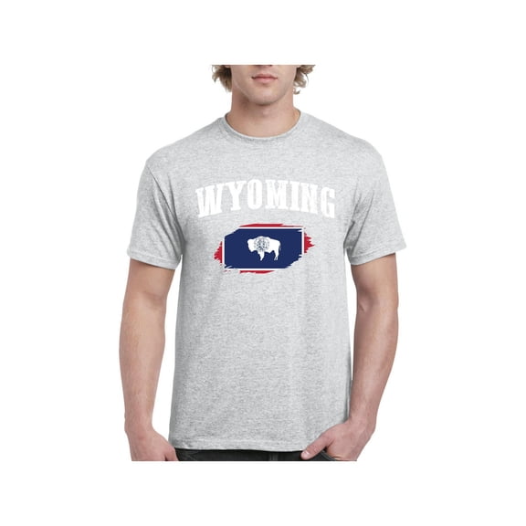 Men's T-Shirt Short Sleeve - Wyoming Flag