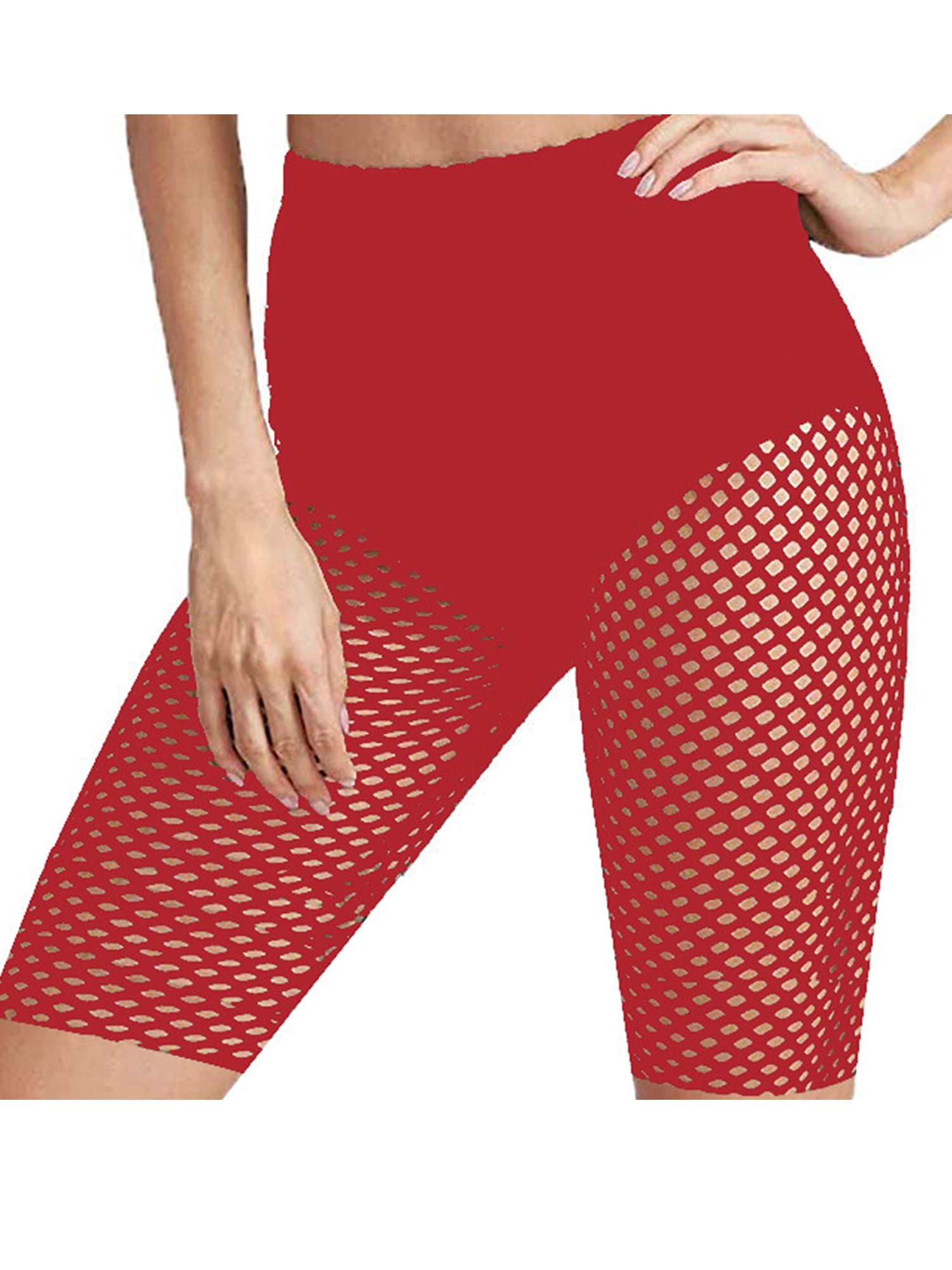 red mesh cycling shorts