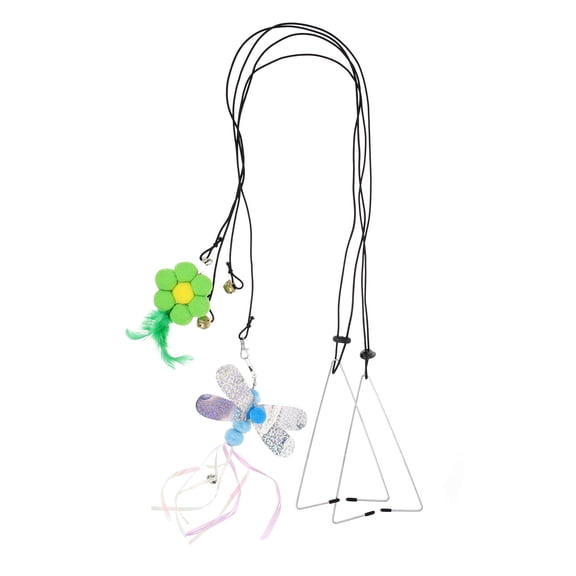 Cat Toy Door Hanger 2 Pcs Pet Interactive Plaything Hanging Kitten Teaser Toys Plush Iron