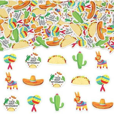 Taco Bout Retirement Confetti 200Pcs, Mexican Fiesta Theme Retirement Party Paper Scatter/Throwing Confetti, Colorful Table Decorations Supplies$$Electronics Accessories