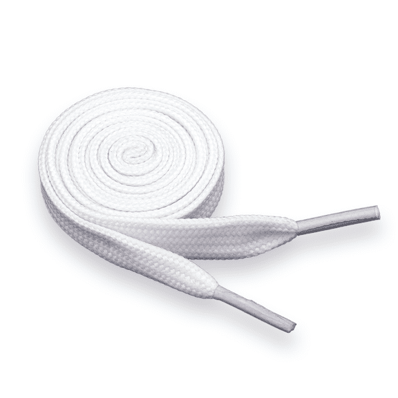TUWAFE 2026 New 2 Pair Shoe Laces,8Mm Wide Durable White Shoe Laces,Versatile Use 120Cm Flat Laces,White, for Shoes, Sneakers, Casual Footwear, Athletic Shoes, Outdoor Activities, Replacements