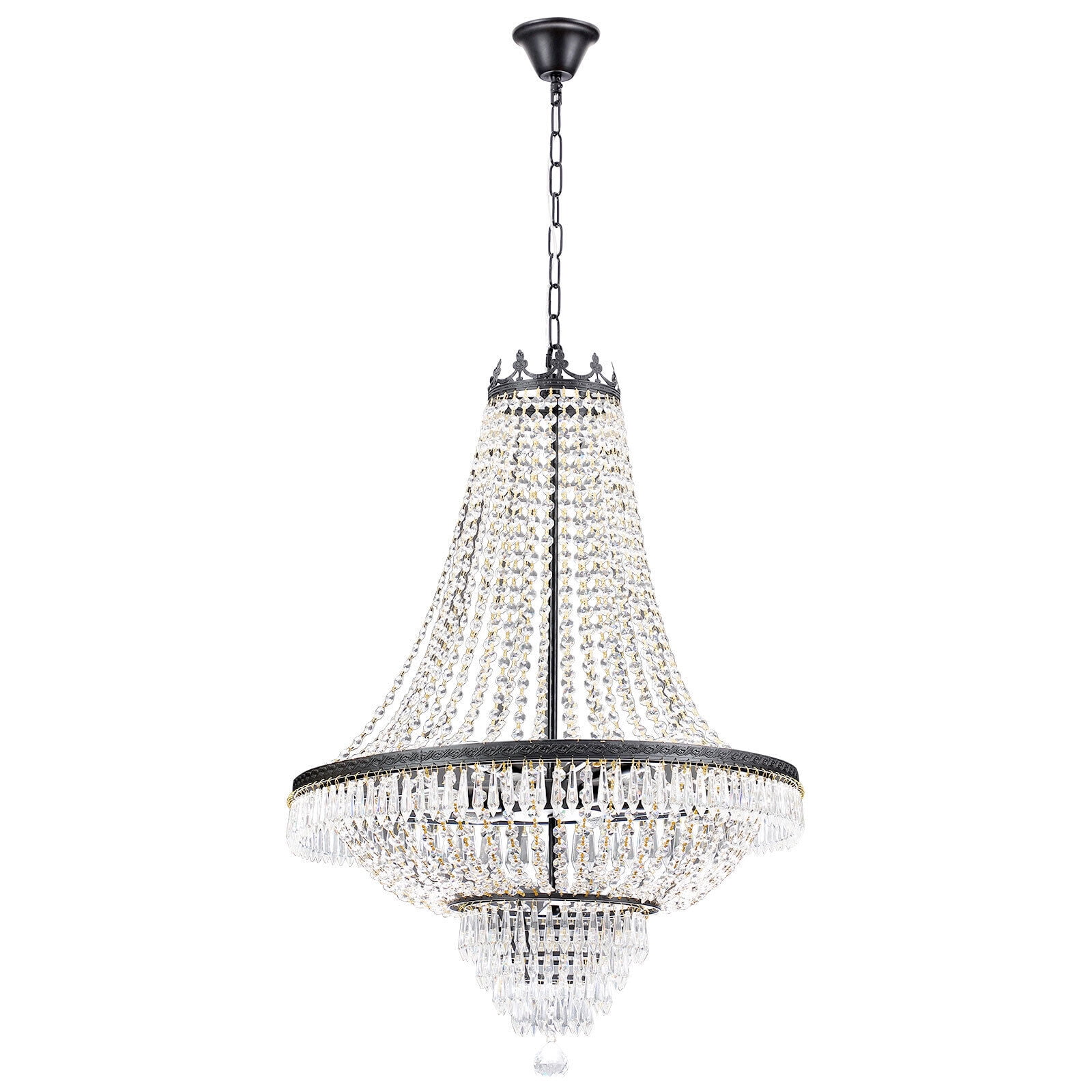 French Empire Crystal Chandelier Large Foyer Ceiling Light LED Lighting Fixture
