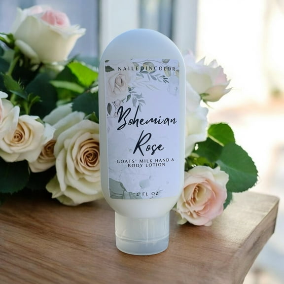 Bohemian Rose Goats' Milk Hand and Body Lotion by NailedInColor-4 oz Women's Skin Care-Moisturizer-Scented