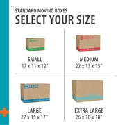 Pen+Gear Medium Moving Boxes, 22 in. L x 13 in. W x 15 in. H, Kraft