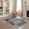 thumbnail image 2 of ODIKA 4'x6' Gray Geometric Contemporary Design Washable Area Rug Modern Abstract Overlapping Rectangular Blocks Minimalist Architecture Non-Slip, Chair-Friendly, Flatwoven for Home Office, Under Desk, 2 of 7