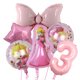 thumbnail image 3 of juego de globos de aluminio de princesa Peach rosa de 32 pulgadas con temática de princesa de dibujos animados para decoraciones de fiesta de cumpleaños de niña, 3 of 5