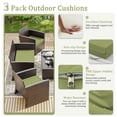 thumbnail image 3 of Snubbull 3 Pack Outdoor Replacement Cushions for 4-Seater Wicker Rattan Loveseat Sofa Chair Patio Furniture, 36 x 18 x 3,18 x 18 x 3, Light Green, 3 of 7