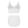 thumbnail image 5 of Up to 65% off Swimsuits for Women Bikini Set V Neck Cutout Swimsuit High Waisted Textured Ruched 2025 Summer Beach Swim Bathing Suits Racerback Tops with Bikinis Bottom, 5 of 7