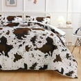 NTBED Gradient Cow Pattern Comforter Set, Queen Size, Lightweight