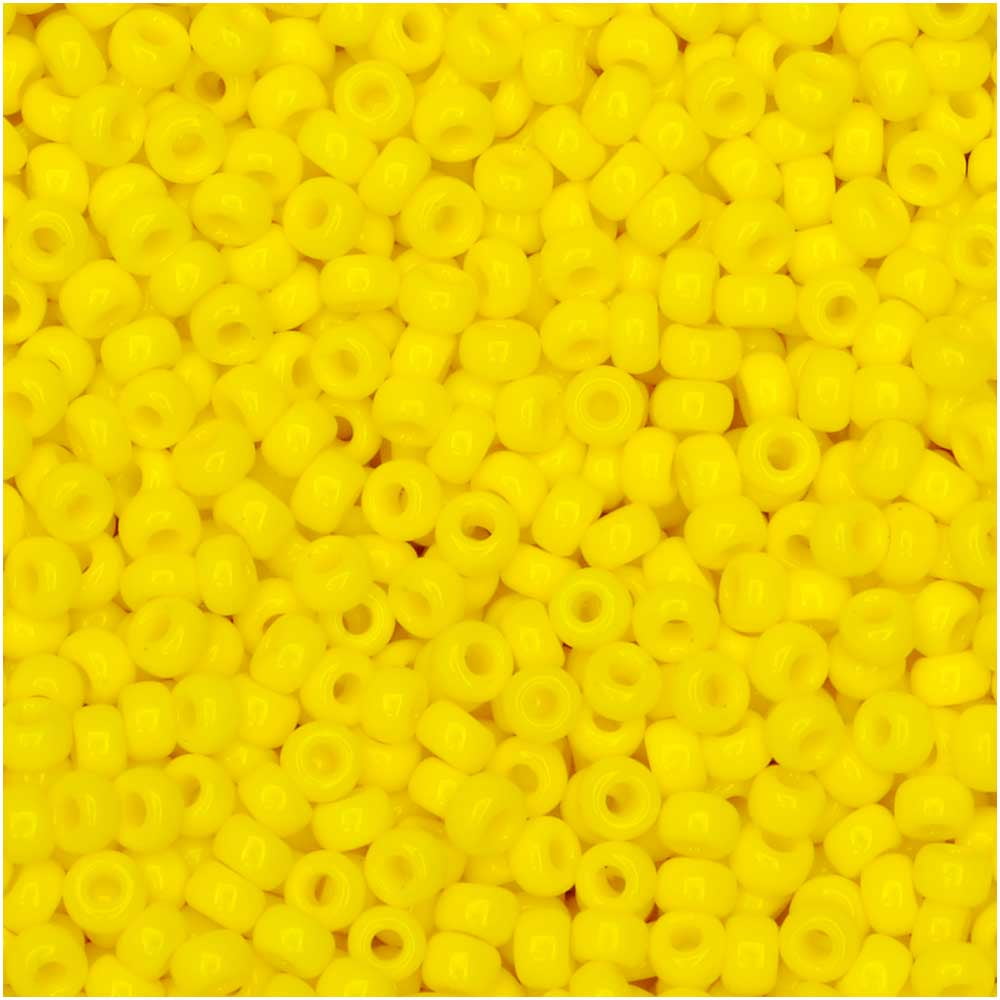 Miyuki Round Seed Beads, 11/0 Size, 8.5 Gram Tube, 404 Opaque Yellow