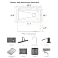thumbnail image 2 of 29.5 x 17.7 Inch Kitchen Sink Digital Display Embossed Large Single Groove honeycomb Black Nano Raindance Waterfall Sink with Pressurized Cup Washer and Two Waterfalls, 2 of 9