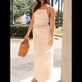 thumbnail image 4 of Conjunto de 2 Piezas de Falda Larga Y2K para Mujer, con Top Corto de Encaje Sin Espalda y Falda Larga, Vestido de Playa. Albaricoque S, 4 of 10