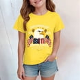 thumbnail image 2 of TOWED22 Girls Casual Summer T-Shirts 250Th Anniversary Patriotic Print Tee American Flag Short Sleeve Tops(Yellow,5-6 Y), 2 of 4
