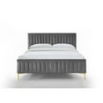thumbnail image 5 of Omax Decor Julia Wood and Fabric Upholstered Queen Platform Bed in Charcoal, 5 of 6