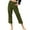 Army Green, variant on Straight Leg Pants Women Solid Color Mid Waisted Zipper Elastic Button Waist Pants Long Trousers Outdoor Activities Travel Hiking Fall Pants with Pockets