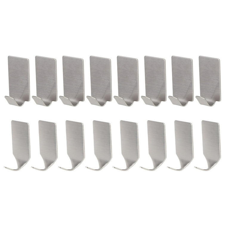 16Pcs Stainless Hanging Hooks Household Storage Hooks Clothing Hangers  (Silver) 