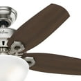 thumbnail image 5 of Hunter 42 inch Indoor Ceiling Fan with LED Light - Ceiling Fan with Pull Chain, For Bedroom or Living Room, Standard Mount, No Remote, 5 Blades, Includes Bulbs - Builder 52219, Brushed Nickel, 5 of 14