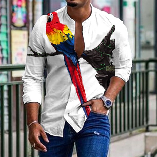 Camisa para hombre , estampado creativo, informal, para oficina, deportes, fitness, tendencia de moda, primavera y verano, nueva oferta