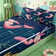 thumbnail image 3 of Manfei Kawaii Axolotl Zipper Twin Comforter Sets with Fitted Sheet and 2 Pillowcases,Cute Aniaml Salamander Zipper Bedding Set,Navy Blue Reversible,4pcs, 3 of 7