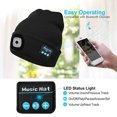 thumbnail image 4 of Limei Unisex Bluetooth 5.0 Beanie Hat with LED Light and Wireless Headphones, Unique Christmas Tech Gifts for Men Women Dad, 4 of 7