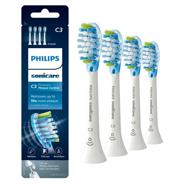 Inspiratie tot nu Verkeerd Philips Sonicare Premium Plaque Control Replacement Toothbrush Heads,  HX9044/65, Brushsync Technology, White 4-pk - Walmart.com