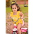 thumbnail image 5 of Shalofer Bebé Niñas Un Año Trajes Primer Cumpleaños Mameluco Lindo Volantes Sin Espalda Mono Con Diadema (Amarillo 6-12 Meses), 5 of 5