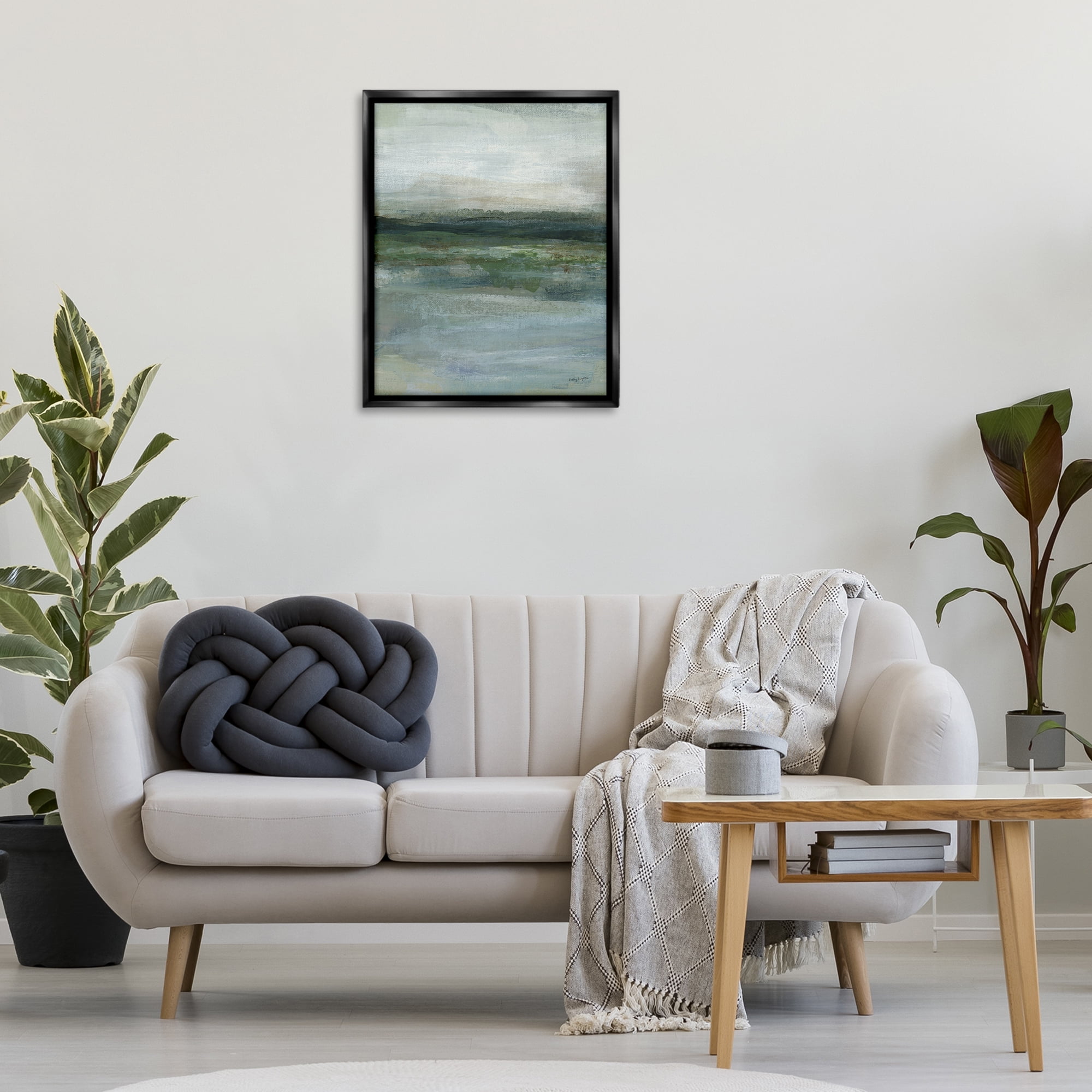 Stupell Industries Time Lapse Abstraction Abstract Painting Black Floater Framed Canvas Art Print Wall Art, 25 x 31