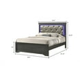 thumbnail image 2 of Brooklyn Modern Queen Size LED Bed made with Wood in Gray, 2 of 6