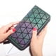 thumbnail image 5 of Cartera larga luminosa con celosía geométrica de romboides para mujer, monedero único con cremallera, tarjetero seitruly BB6696-05, 5 of 7