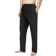 thumbnail image 2 of Men's Pajama Pants Pockets Cotton PJ Pajama Bottoms Sleepwear Homewear Lounge Pants Soft Comfortable Sleep Pant Extended Size S-3XL, 2 of 7