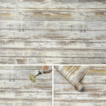 Arthome Wood Gray, Peel & Stick Vinyl Wallpaper, 14.2 Sq Ft